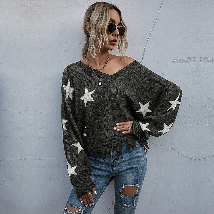 Women's Casual Jumper | Star Pattern