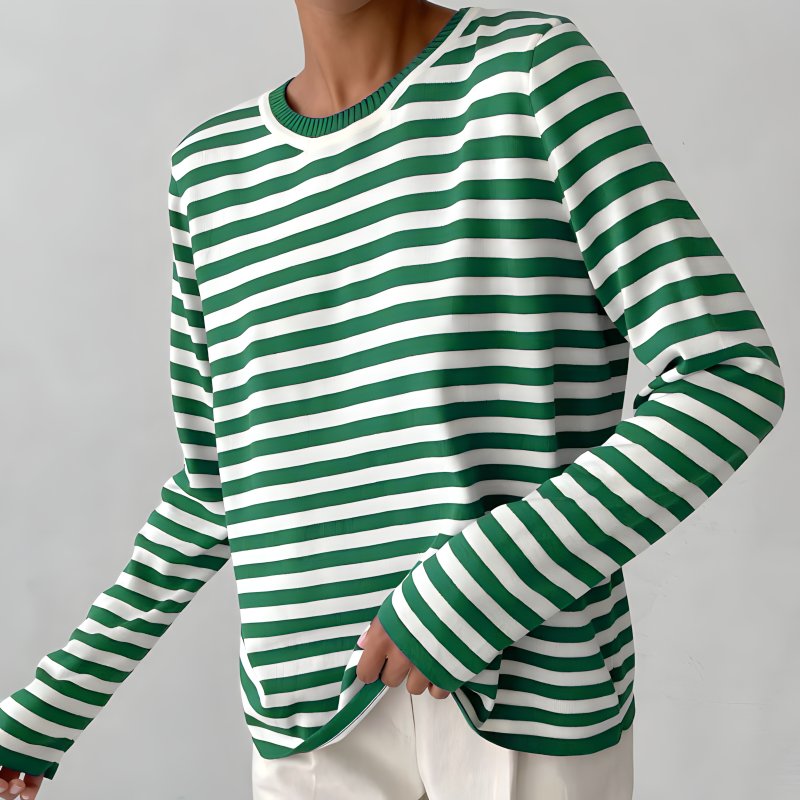 Women’s Striped Crew Neck Jumper | Long Sleeves