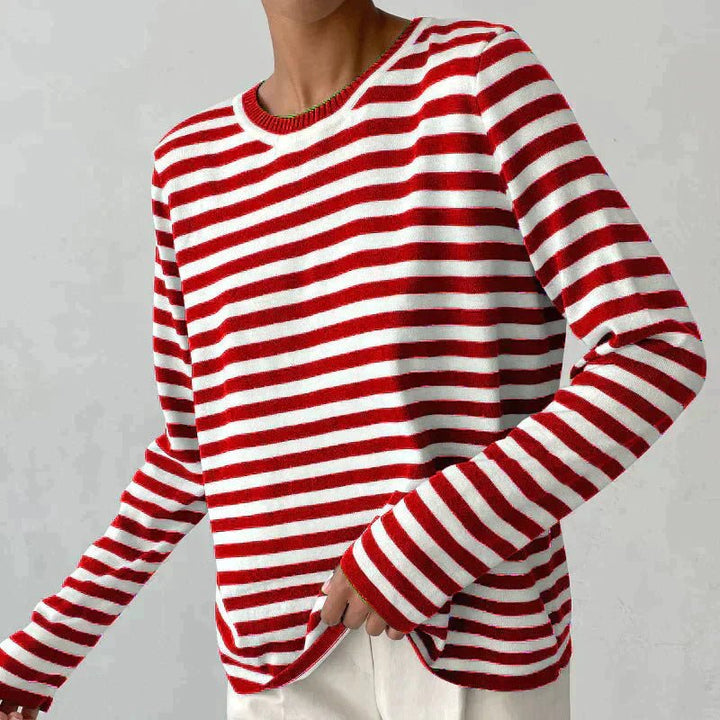 Women’s Striped Crew Neck Jumper | Long Sleeves