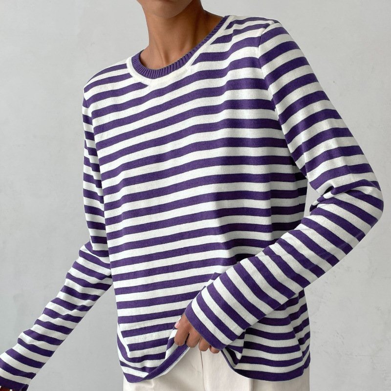 Women’s Striped Crew Neck Jumper | Long Sleeves