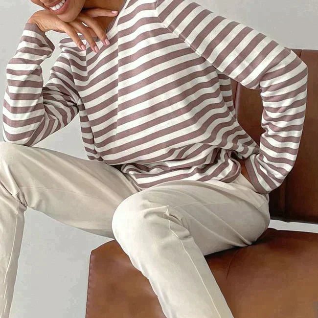 Women’s Striped Crew Neck Jumper | Long Sleeves