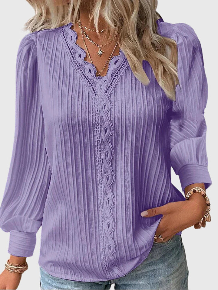 Women's Boho Long-Sleeved Top | V-Neck