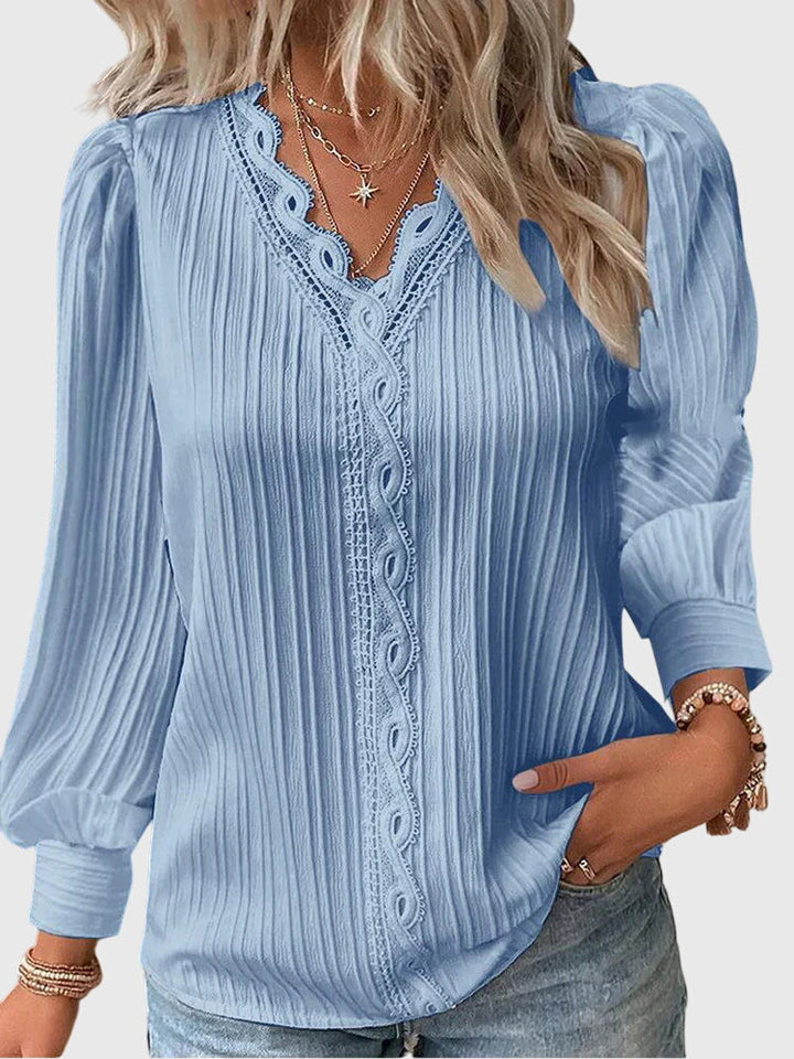 Women's Boho Long-Sleeved Top | V-Neck