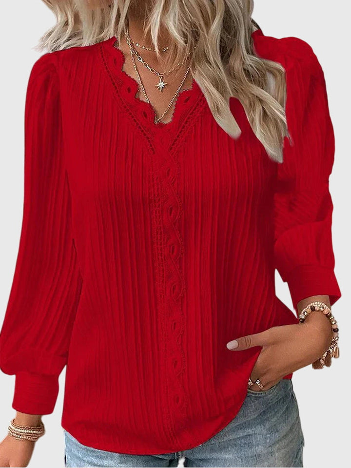 Women's Boho Long-Sleeved Top | V-Neck