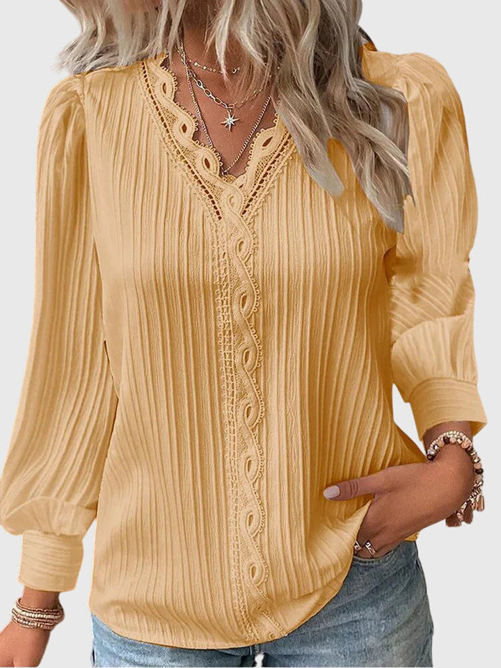Women's Boho Long-Sleeved Top | V-Neck