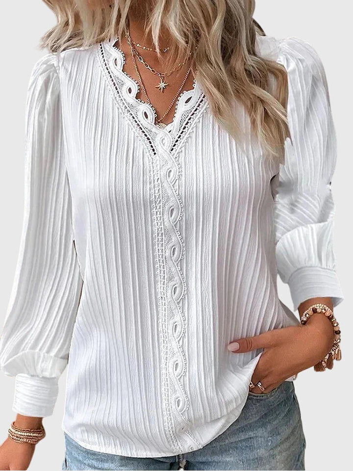 Women's Boho Long-Sleeved Top | V-Neck