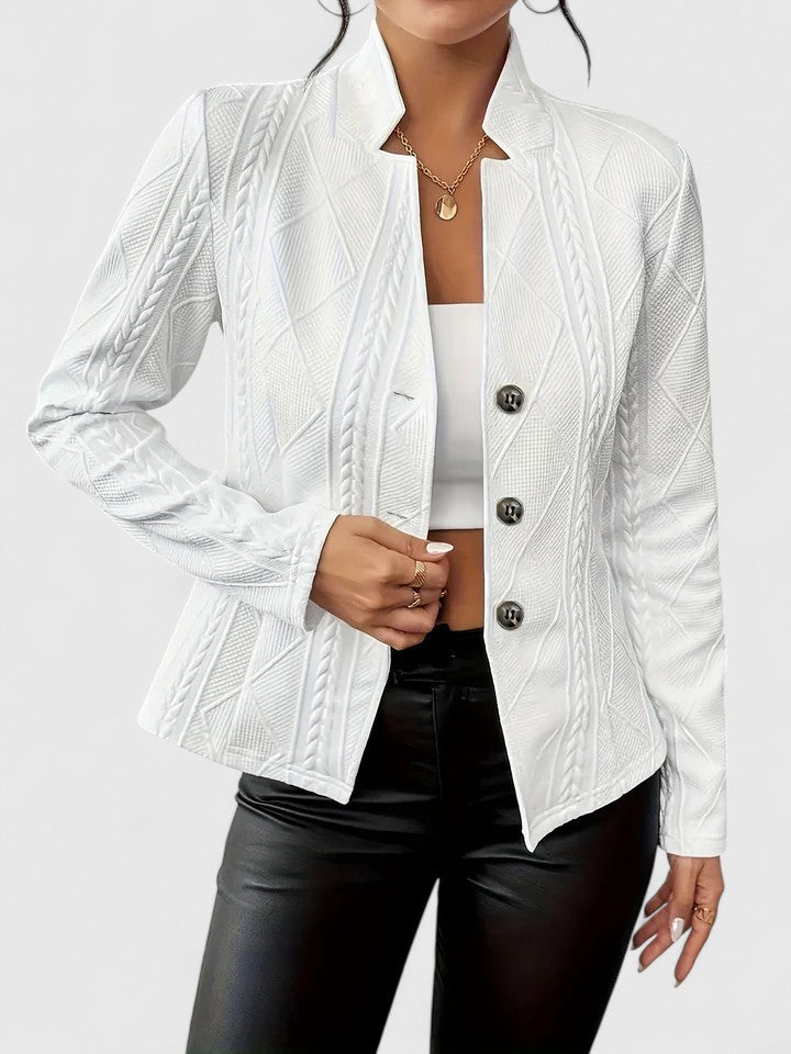 Women's Textured Blazer Jacket | Button Closure