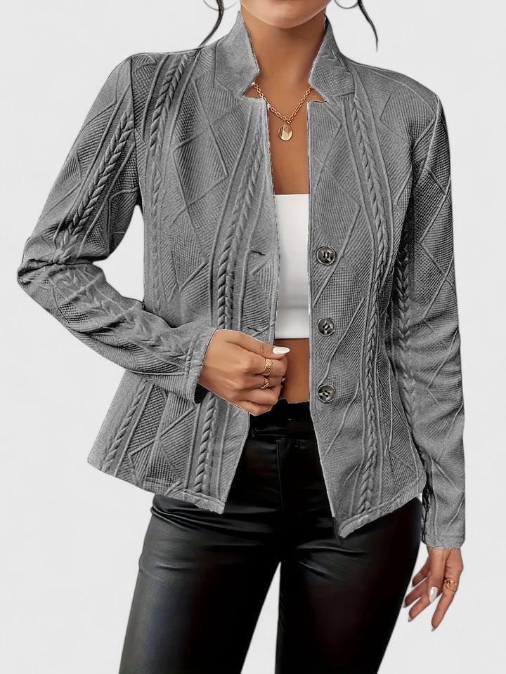 Women's Textured Blazer Jacket | Button Closure
