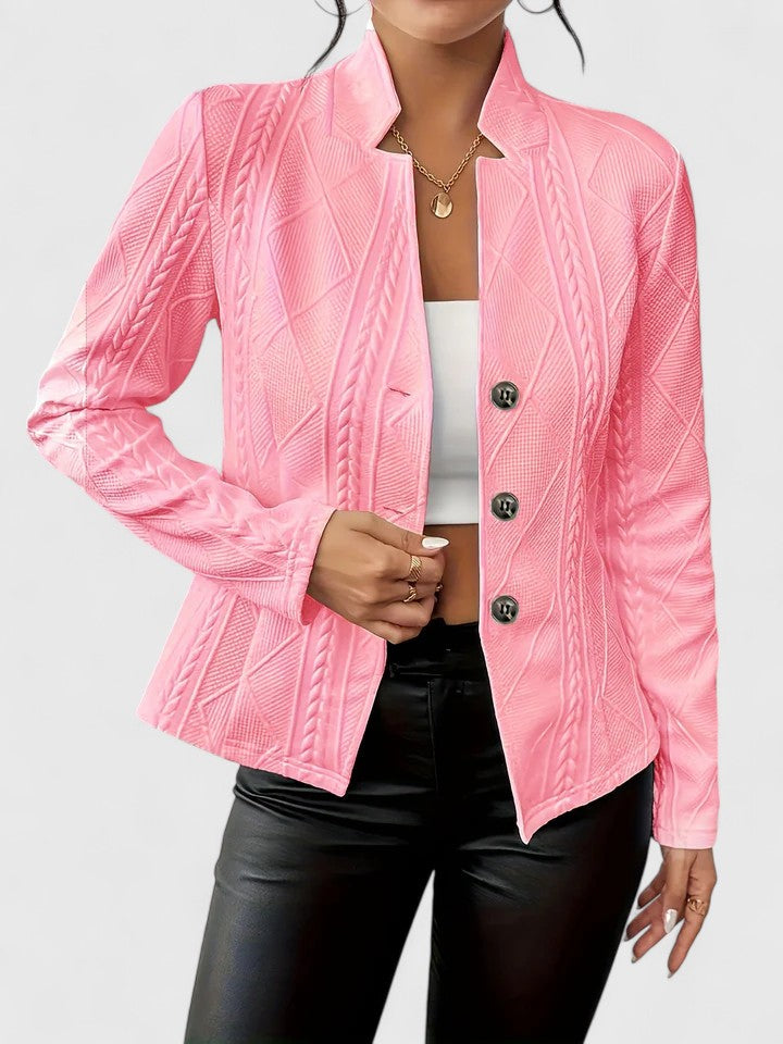 Women's Textured Blazer Jacket | Button Closure