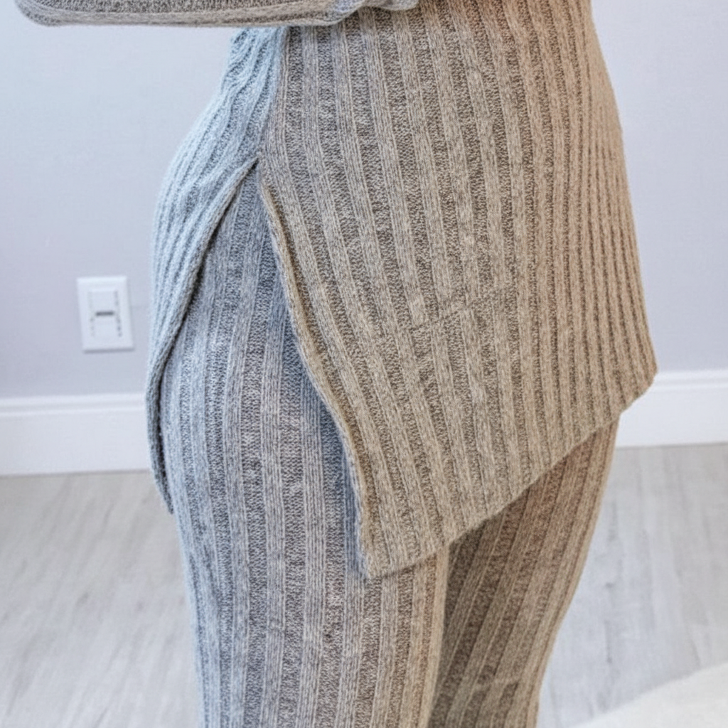 Women’s High-Neck Two-Piece Set | Ribbed