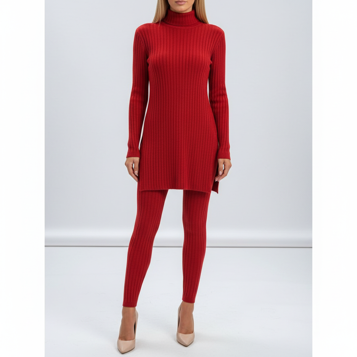 Women’s High-Neck Two-Piece Set | Ribbed