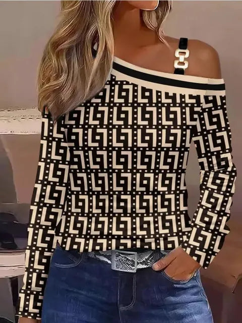 Women's Asymmetric Patterned Jumper | Stylish