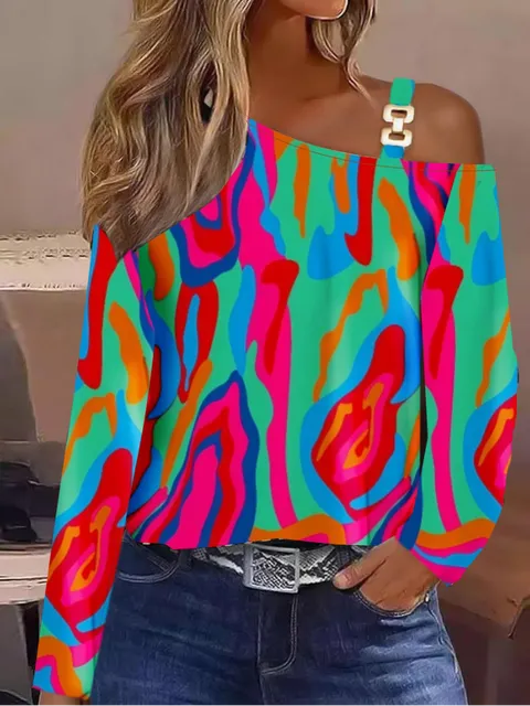 Women's Asymmetric Patterned Jumper | Stylish