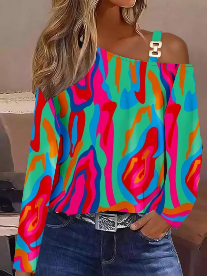 Women's Asymmetric Patterned Jumper | Stylish