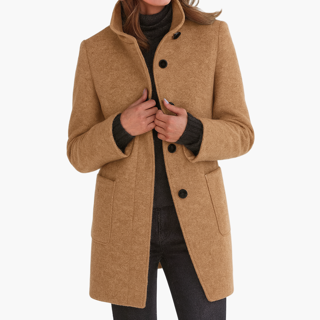 Women's Tailored Winter Coat | Stand Collar