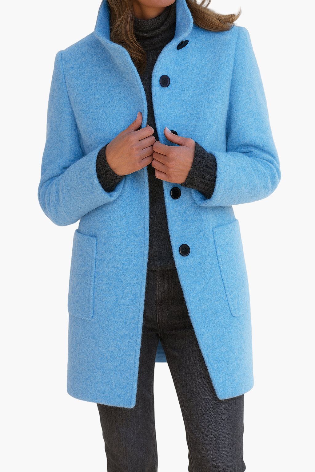 Women's Tailored Winter Coat | Stand Collar