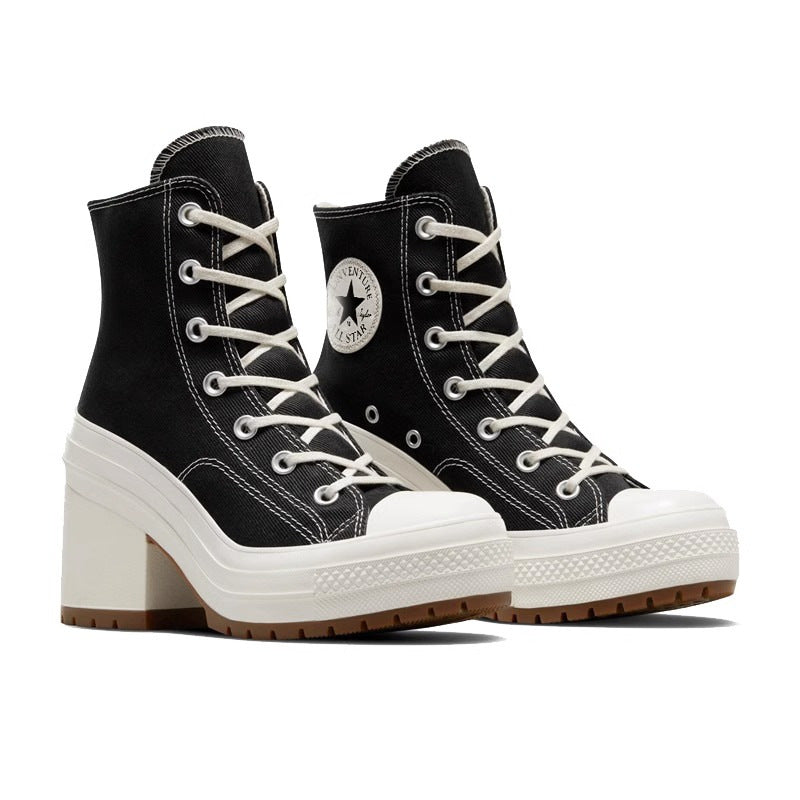 Women's High Heel Chunky Boots | Lace-Up