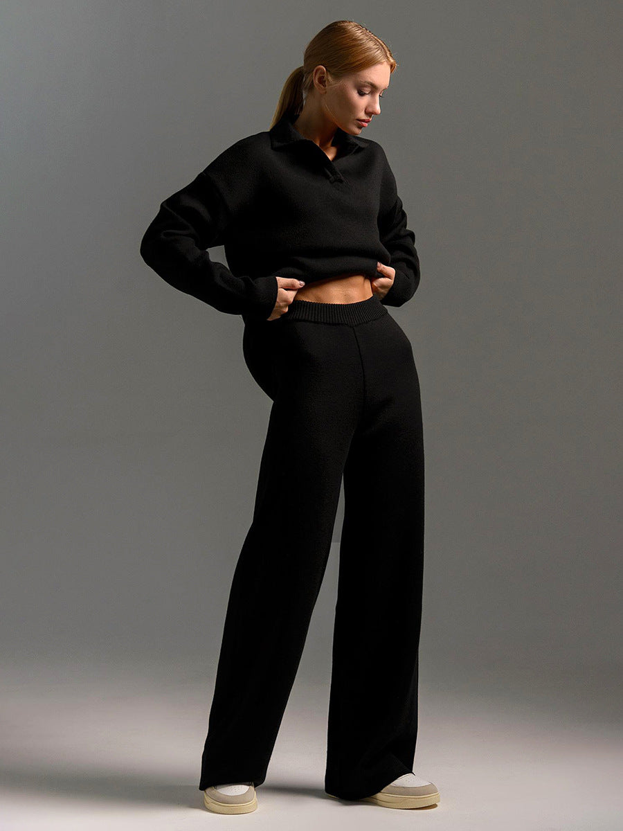 Women's Polo Jumper and Trousers Set | Two-Piece
