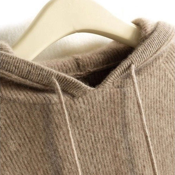Women's Oversized Winter Knitted Hoodie | Plain