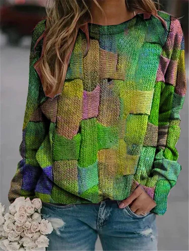Women's Patterned Round Neck Knit Jumper | Winter