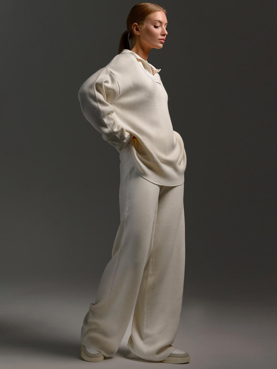 Women's Polo Jumper and Trousers Set | Two-Piece