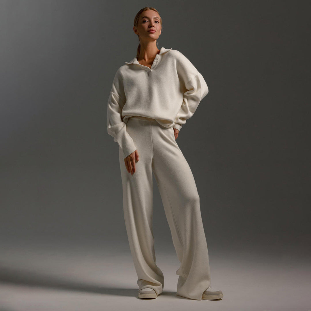 Women's Polo Jumper and Trousers Set | Two-Piece