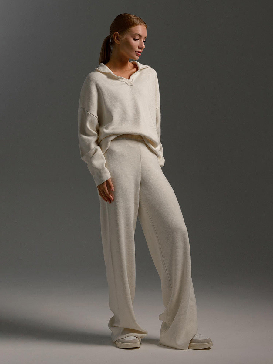 Women's Polo Jumper and Trousers Set | Two-Piece