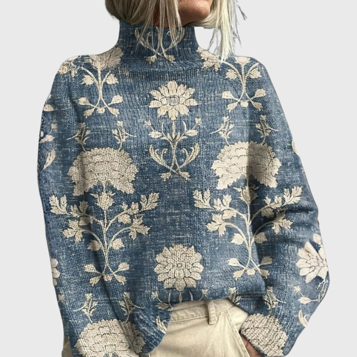 Women's Relaxed Printed Winter Jumper | Warm