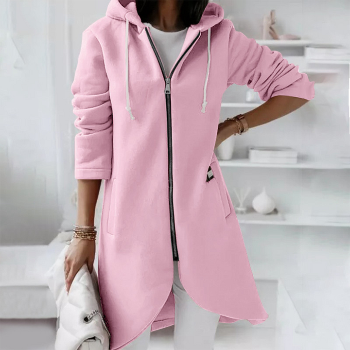 Women's Longline Zip-Up Hoodie | Split Hem