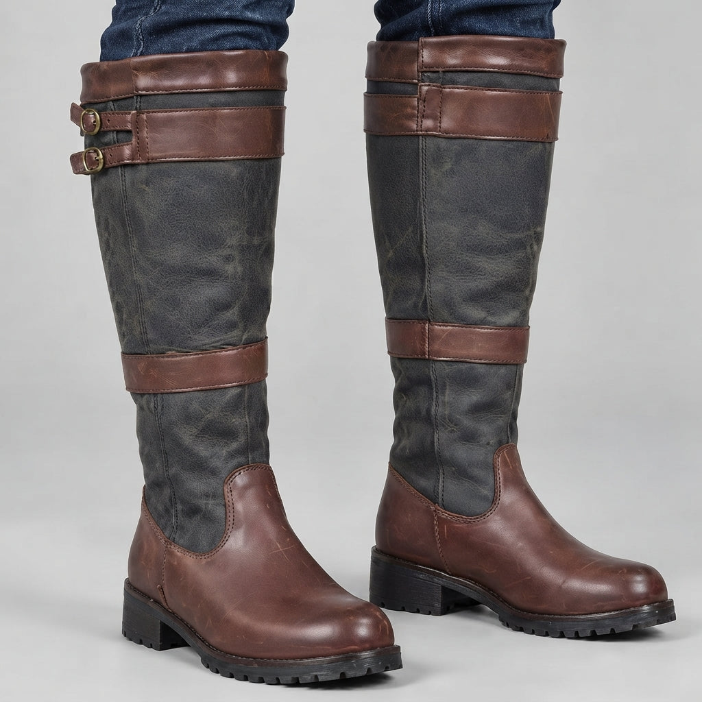 Women's Buckle Knee High Riding Boots | Heel