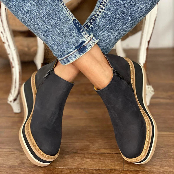 Women's Casual Wedge Ankle Boots | Zip