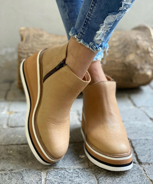 Women's Casual Wedge Ankle Boots | Zip