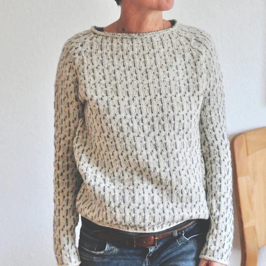 Women's Round Neck Grey Knit Jumper | Winter