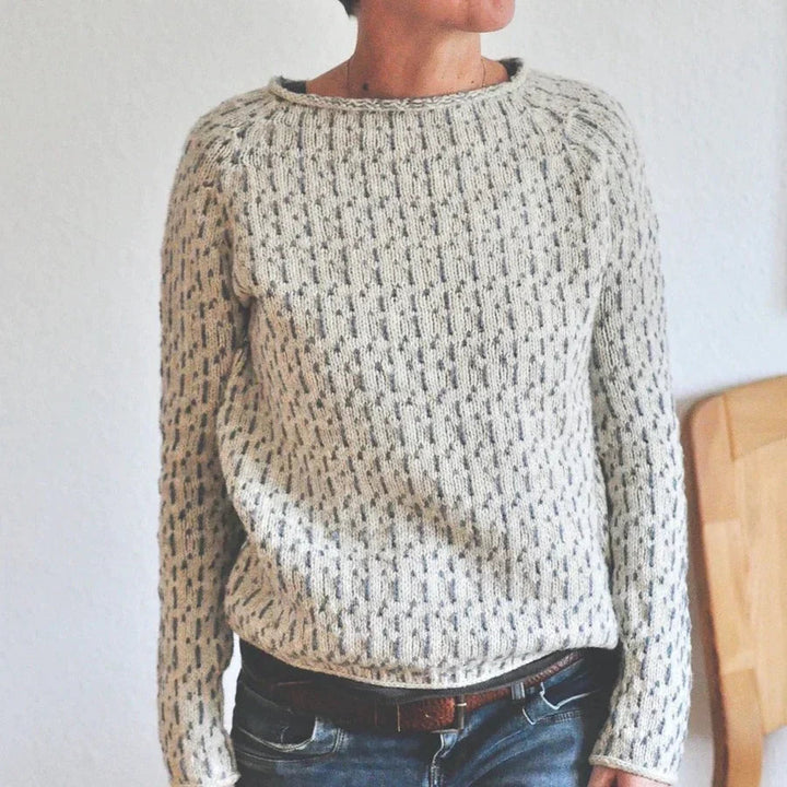 Women's Round Neck Grey Knit Jumper | Winter