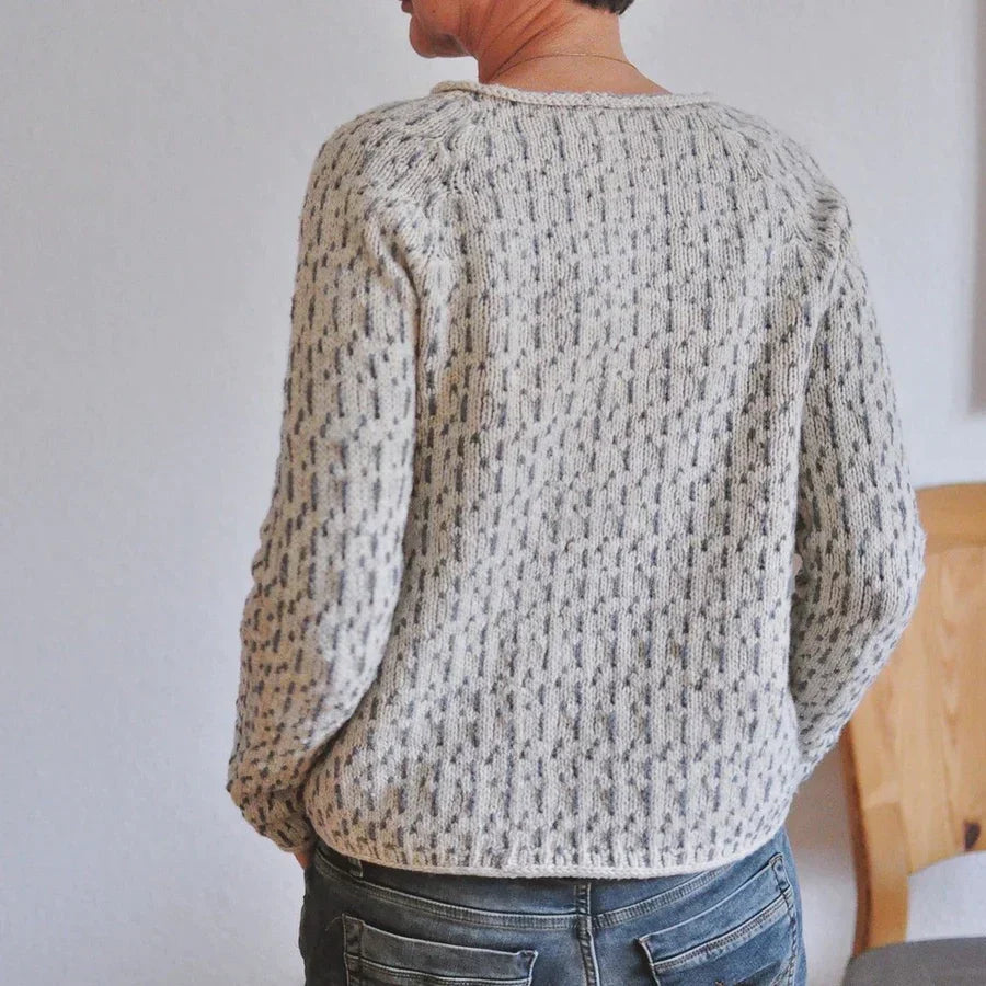 Women's Round Neck Grey Knit Jumper | Winter