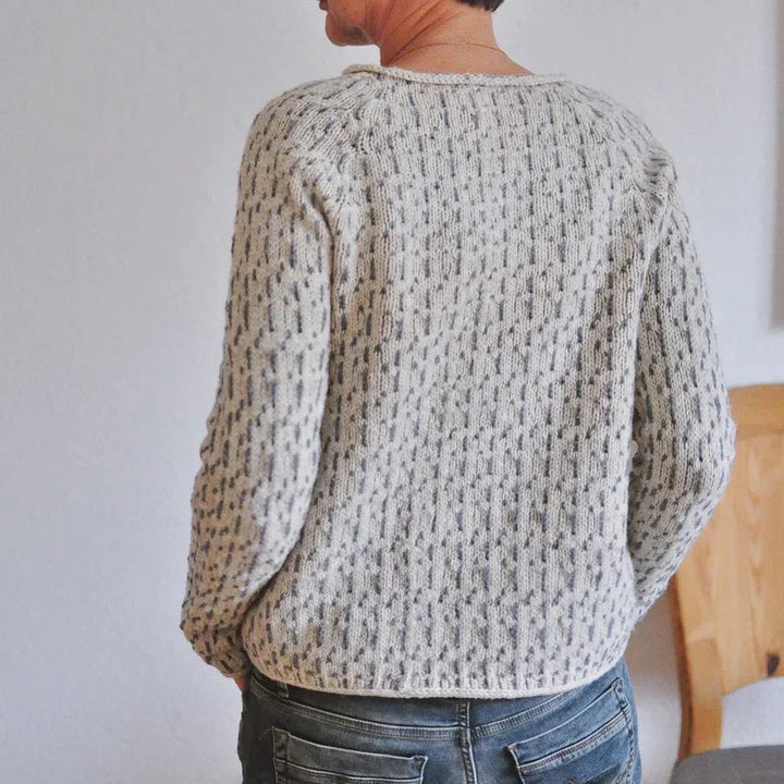 Women's Round Neck Grey Knit Jumper | Winter