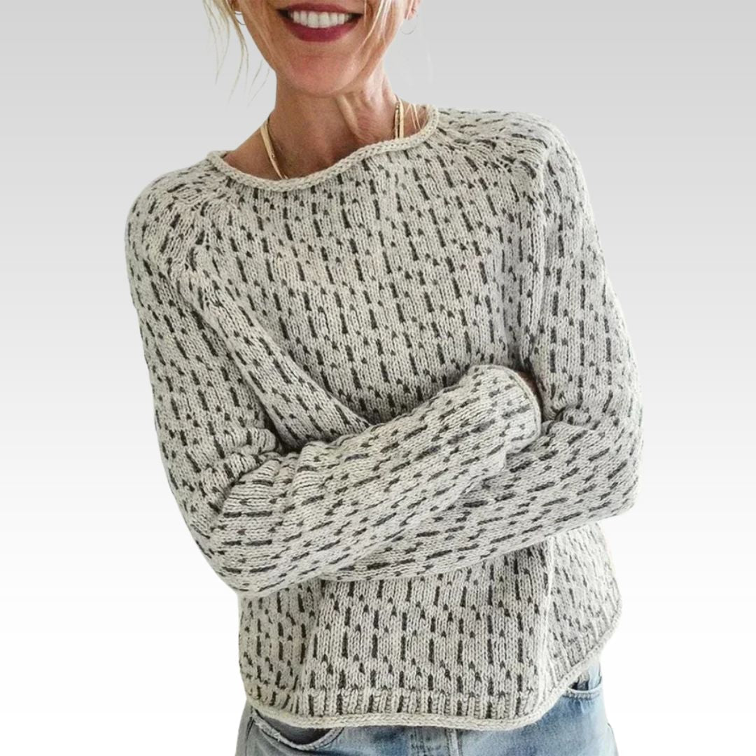 Women's Round Neck Grey Knit Jumper | Winter