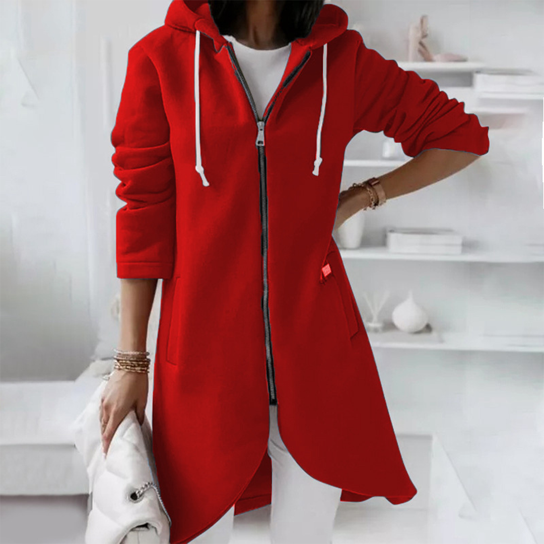 Women's Longline Zip-Up Hoodie | Split Hem