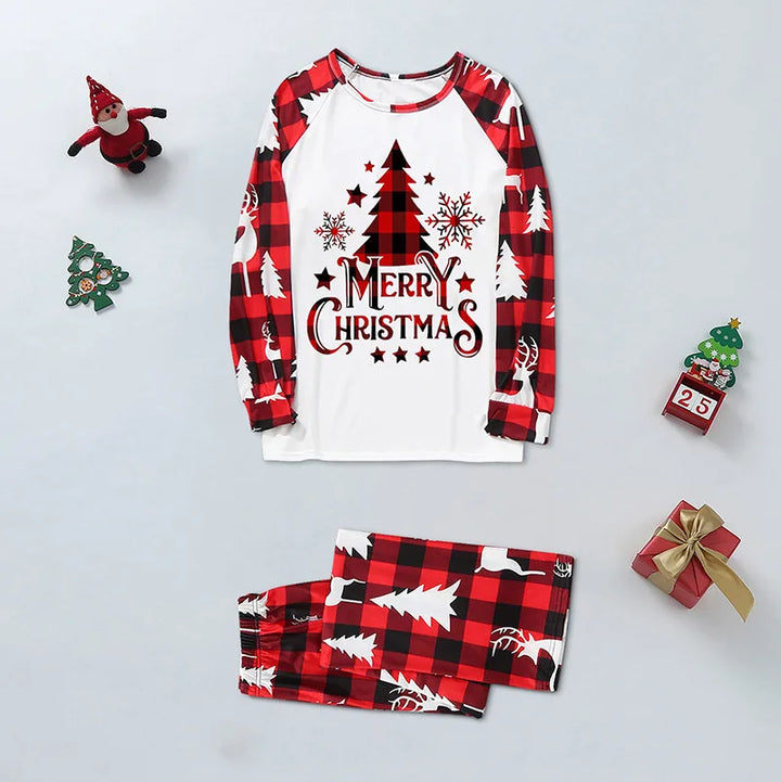 Family Winter Matching Printed Pajamas Set | Christmas