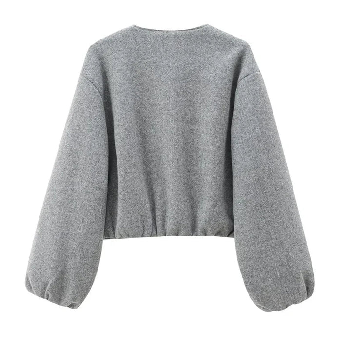 Women's Cropped Zip Up Jacket | Long Sleeves