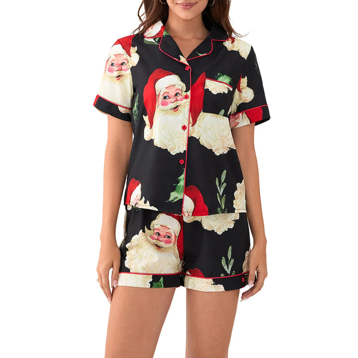 Women's Christmas Printed Pyjamas Set | Short Sleeve