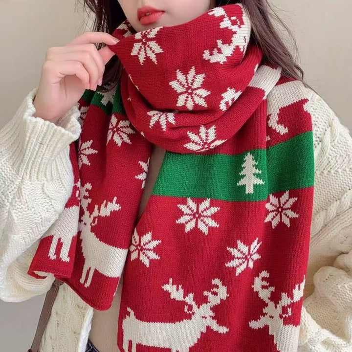 Women's Winter Knitted Scarf | Christmas