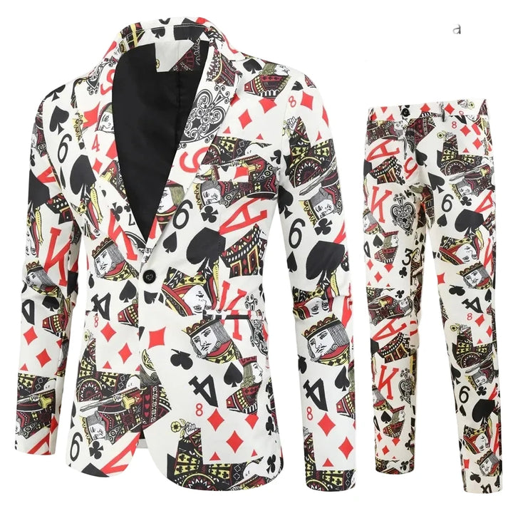 Men’s Two Piece Printed Blazer and Trousers Set | Christmas