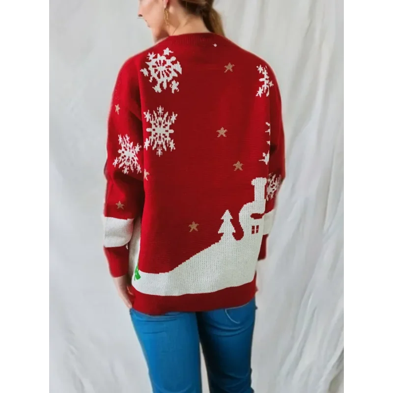 Women’s Long Sleeve Knitted Christmas Jumper | Crew Neck