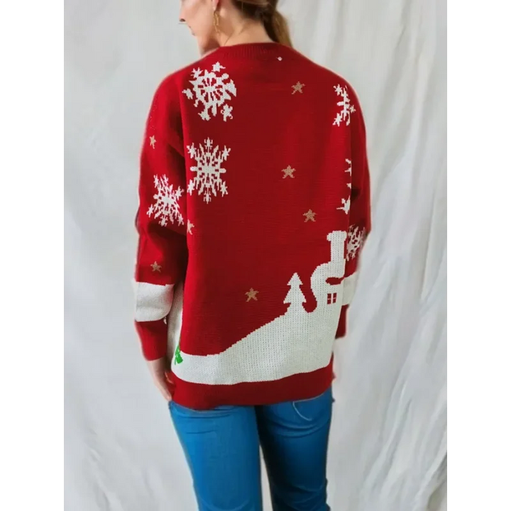Women’s Long Sleeve Knitted Christmas Jumper | Crew Neck