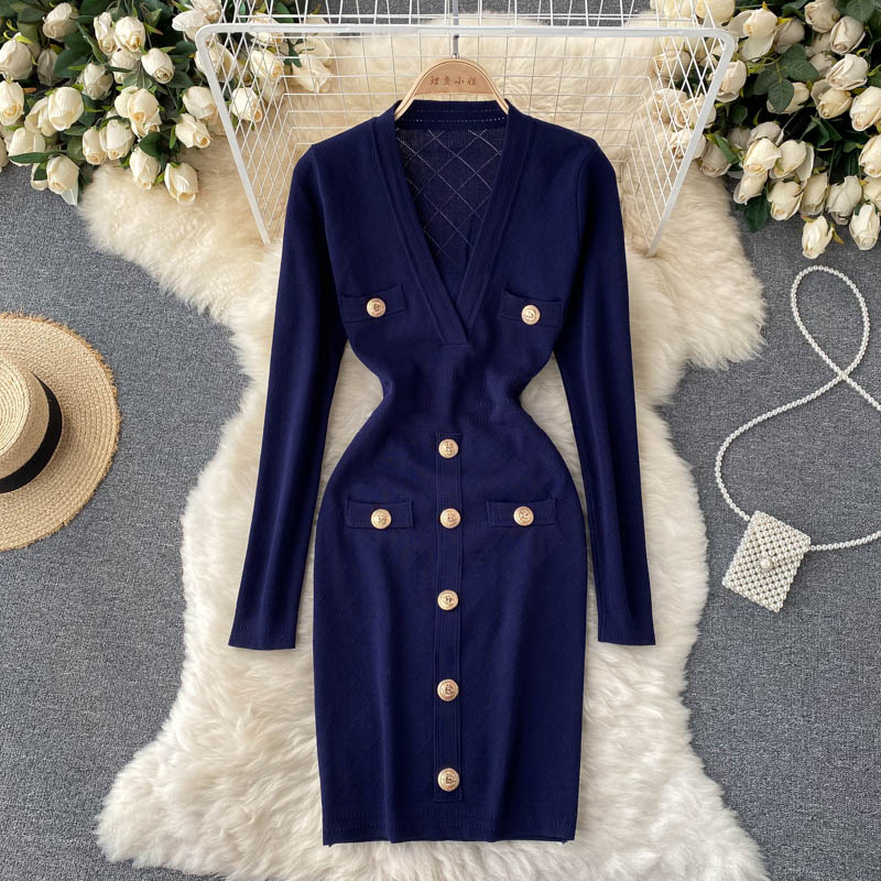 Women’s Button-Front Knitted Dress | Midi