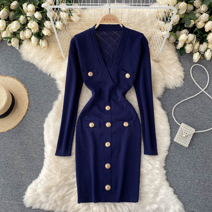 Women’s Button-Front Knitted Dress | Midi