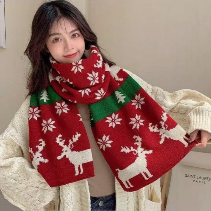 Women's Winter Knitted Scarf | Christmas