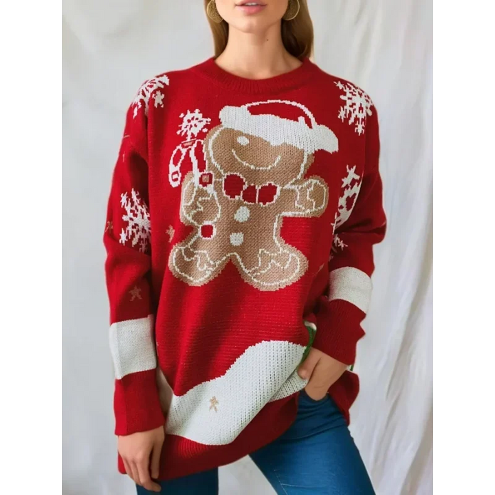 Women’s Long Sleeve Knitted Christmas Jumper | Crew Neck