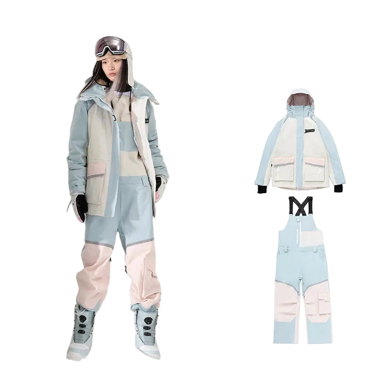 Unisex Winter Snowboarding Jacket and Ski Salopettes Set | Warm